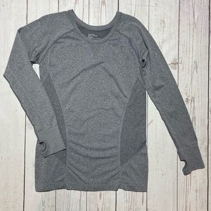 Zella Gray Long Sleeves Active Top Size L